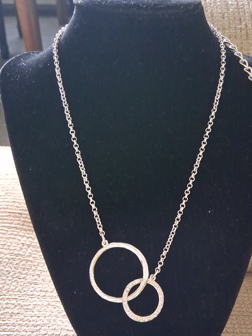 Interlocking Circle Pendant Necklace in Silver - Women Jewelry Sell As It Is